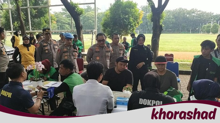 Antusiasnya Ratusan Driver Ojol Terima Pemeriksaan Gratis di Polres Jaksel