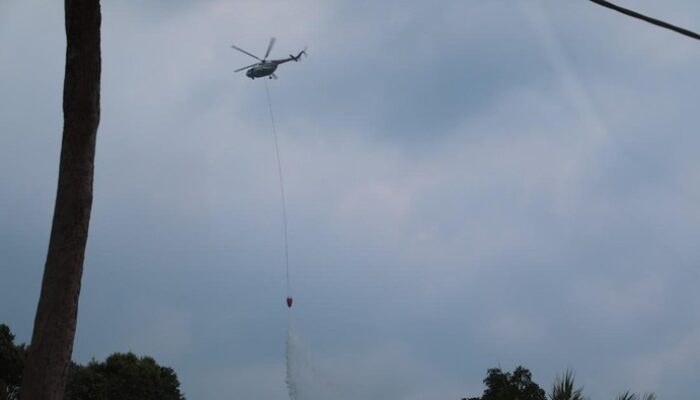 Darurat! 2 Heli Water Bombing Diturunkan untuk Hentikan Karhutla di Rokan Hulu