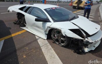 Tragedi Lamborghini di Tol Kunciran, Potret Ban Raib dan Bumper Remuk yang Mengejutkan