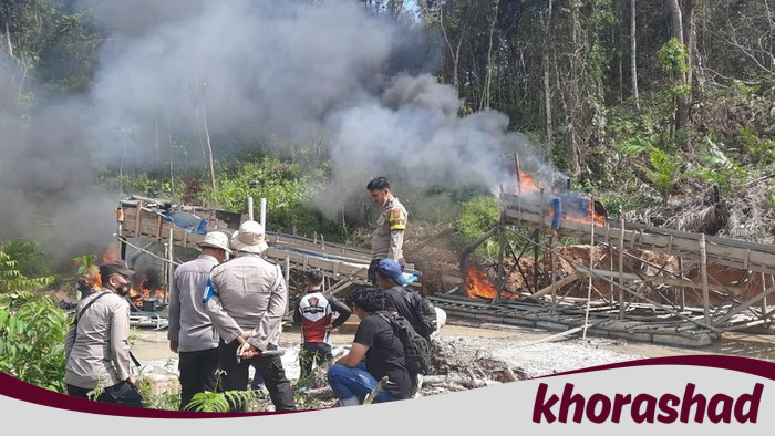 10 Rakit di 4 Desa Inhu Ditangkap Operasi PETI, Langsung Dimusnahkan!