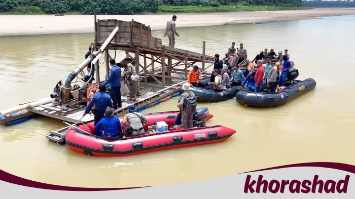 Polda Riau Musnahkan 55 Rakit Tambang Emas Ilegal di Sungai Kuantan, Ancam Ekosistem Daerah!