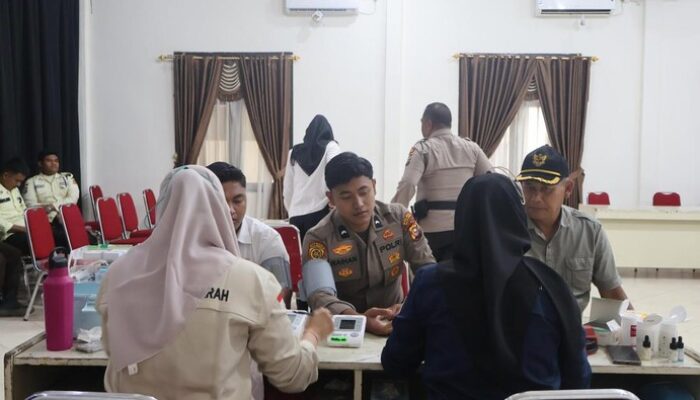 Polres Pelalawan Gelar Donor Darah di HUT Humas Polri Ke-74 – Update 2