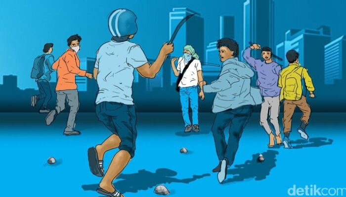 Warga Depok Beraksi, Tangkap Remaja Celurit di Tengah Tawuran Sengit