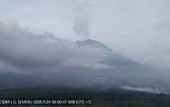 Gunung Semeru Hembuskan Asap Putih Setinggi 1 Km, Ancaman Baru bagi Warga sekitar?