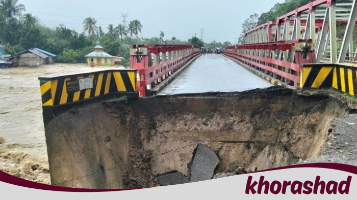 Jembatan di Jalan Nasional Tapanuli Utara Ambruk, Akses Desa Terputus Akibat Banjir-Longsor
